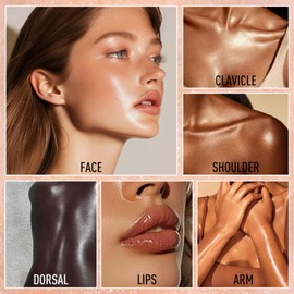 Janwana Highlighter Makeup Palette Shimmer Glitter Sparkly Face Body Illuminator Highlighter Makeup Kit Long Lasting Highly Pigmented Palette #1 Tulip White