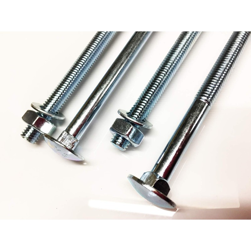 Pack of 4 M10 x 200 Carriage Bolts Round-Head Bolts