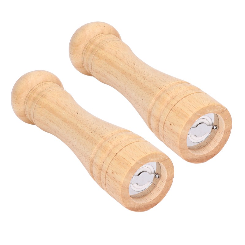 2pcs Wood Salt and Pepper Grinder Adjustable Coarseness Wooden Pepper