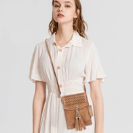 seOSTO Small Cross Body Bag, Women Cellphone Wallet Travel Purse with Tassel, Ladies Small Phone Bag, Small Over the Shoulder Bags