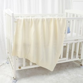 mimixiong Baby Blanket 100% Cotton Knit Baby Blankets Baby Gifts Baby Essentials for Newborn, 100 x 80 cm Baby Cream
