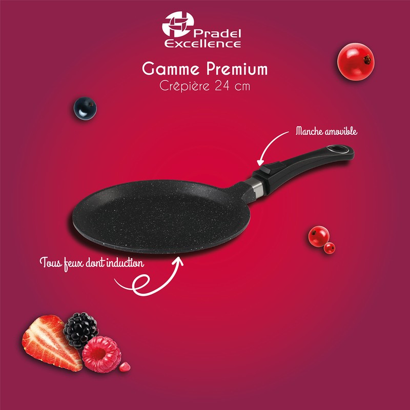 Pradel Excellence 52406M Stone Style Crepe Maker with 2 Handles,