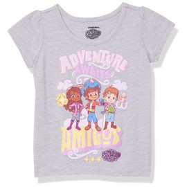 Nickelodeon Girls' Baby Santiago of The Seas Lorelai & Amigos Toddler Tee, Heather Grey, 12 Months
