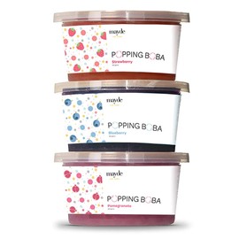 Mayde 3-Flavor Popping Boba Pearls Berry Blend Party Kit (3-Pack, 490 Grams)