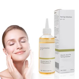 Glycolic Acid 7% Toning Solution Toner Skincare Glycolic Acid Resurfacing Solution Peeling Toner Solution Glycolic Acid Exfoliating Moisturising Skin Care Serum with Massager for Face (Type 2)