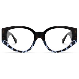 VOOGLAM Fashion Glasses for Women, Chic Middle Blue Light Blocking Glasses Geometric Anti Eyestrain Eyewear-1778Tortoise/Brown