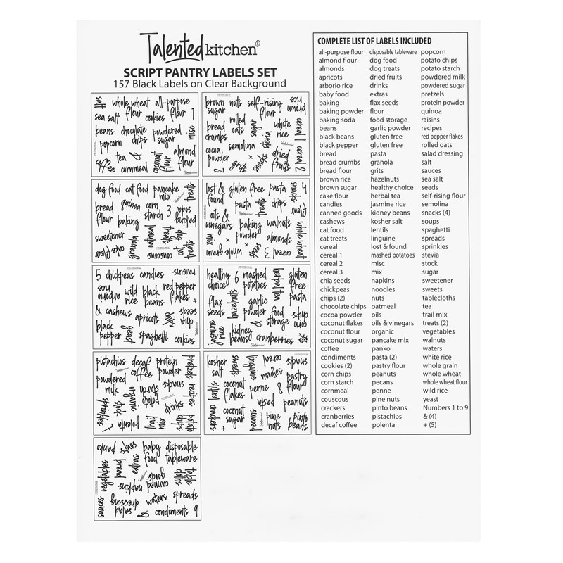 Talented Kitchen Pantry Labels for Food Containers 157 Piece -