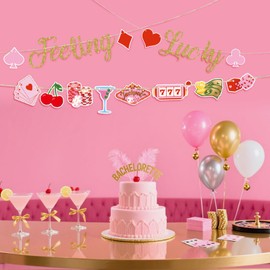 Epakh 3 Pcs Feeling Lucky Banners Casino Bachelorette Decoration