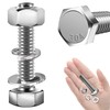 Mywish (20 Sets) 1/4-20x1-1/2 Hex Head Assorted Screws Nuts and