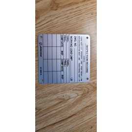 Boeing Aircraft Co UT-6937-4 Tag Metal Plate - 2" x 2-3/4"