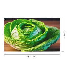 Bright Cabbage Print Garden Flag,Outdoor Decorative Banner,Lawn, House, Patio And Wall