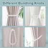 AULEEP Magnetic Curtain TieBacks, 2 Pack Pearl Curtain Tie Backs,