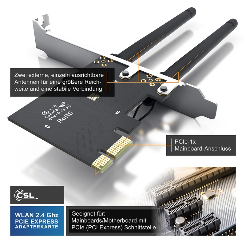 CSL - WLAN Network Card 2.4 GHz PCIe - 300