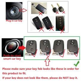 M.JVisun Genuine Carbon Fiber Key Fob Cover for Lexus ES350 GS300 GS350 GS430 GS450h GS460 HS250h IS250 IS350 is-C is-F LS460 LS600h LX570 RX270 RX350 Base Car Remote Key Fob Case for Men Women - Red