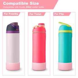 2PCS Diamond Silicone Boot for Owala Water Bottle 24 oz 32 oz 40 oz, Anti-Slip Protective Sleeve for Owala Twist,FreeSip and Flip Stainless Steel Water Bottle, BPA-Free, Dishwasher Safe, Accessories