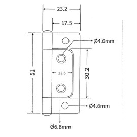 2" x 11/16" Non-Mortise Bright Brass Plated Hinges | 2 Pc/Pack | Cabinet, Cupboard Furniture Hardware | H11-H529ABP