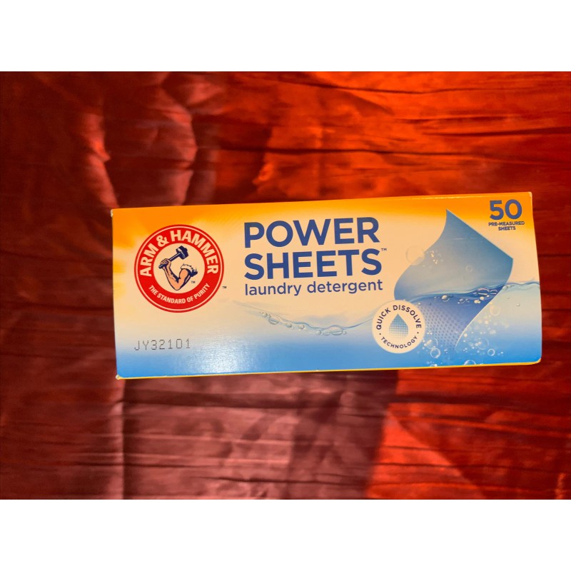 Arm & Hammer Power Sheets Laundry Detergent, Fresh Linen 50ct,
