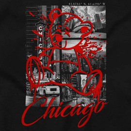 Chicago Illinois Teddy Bear Graffiti Toddler Baby Graphic T Shirt Black