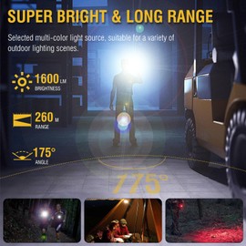 BORUIT U6 LED Small Powerful Flat EDC Flashlight with Clip,Super Bright 1600 Lumen USB A/C-C Rechargeable Mini Pocket Keychain Flash Light with White Warm Red Light,10 Modes,IP68 Waterproof,Magnetic