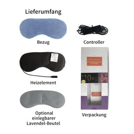 AROMA SEASON® Heated Mask Large Electric for Ultimate Relaxation | Silk Warming Eye Mask with Pleasant Lavender Fragrance