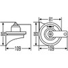 HELLA 3FG 007 424-001 Trumpet Horn - TE16 - 12V