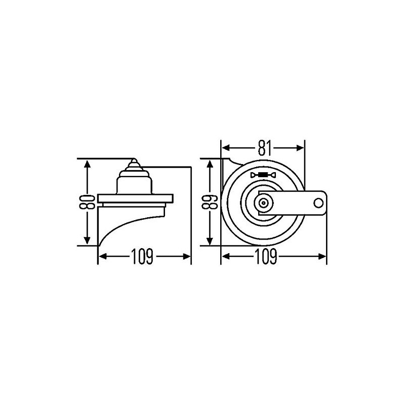 HELLA 3FG 007 424-001 Trumpet Horn - TE16 - 12V