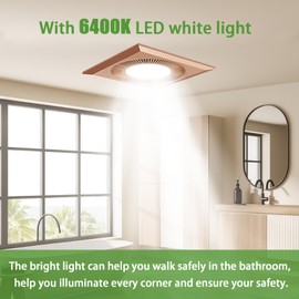 OKCMTR Bathroom Exhaust Fan with LED Light Vent Fans for Ceiling,Ventilation Fan Light Combo 374 CFM 1.2 Sones Quiet for Bathroom Shower Restroom Farmhouse
