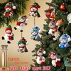 15-Piece Flat MDF Snowman Christmas Ornaments for Tree Decorating –
