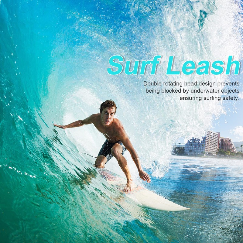 Ruikdly SUP Leash 5.5 mm 10 Feet Rolled TPU Paddle