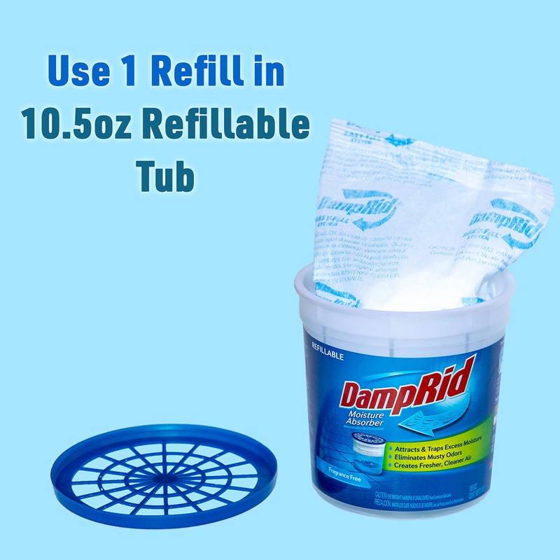 DampRid 10.5 oz Fragrance Free Absorber Easy Fill Refill Packs-4