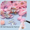3D Assorted Pink Nail Art Charms, Flatback Pearls and AB