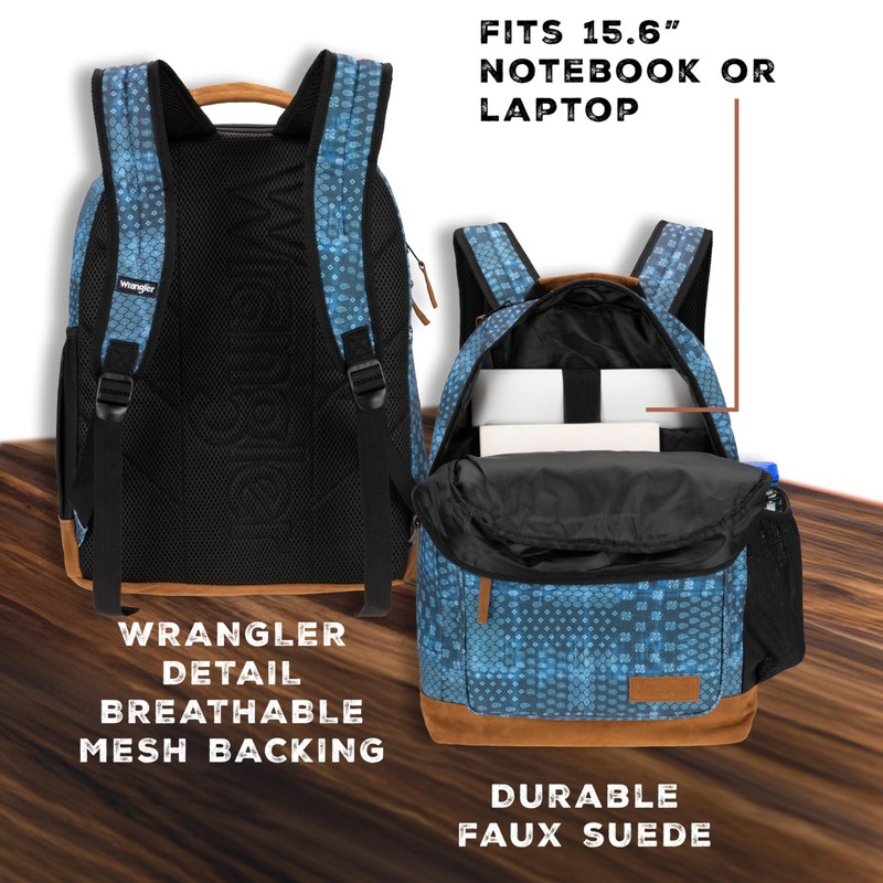 Wrangler Yellowstone Western-Style Backpack, Travel, Everyday Use with Padded 15.6"