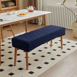 Waterproof Dining Room Bench Covers, Stretch Jacquard Bench Seat Protector Cover, Rectangular Bench Cover for bedrooms, Living Rooms, Kitchens, Removable, Washable (Navy Blue)