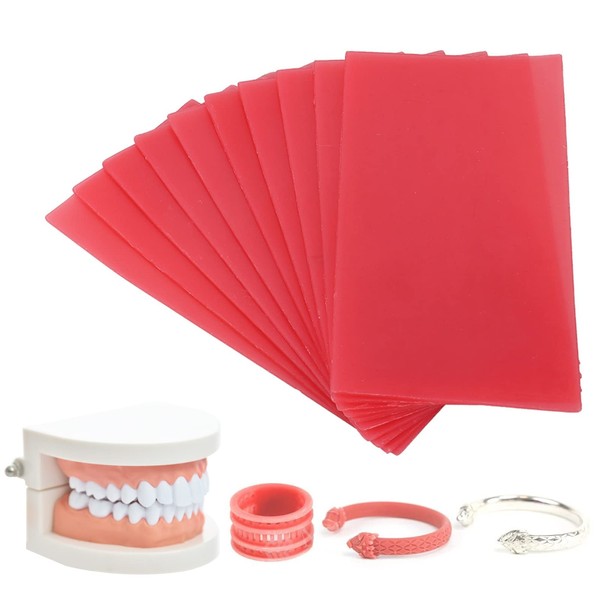 10PCS Base Plate Wax, Red Utility Bite Wax Denture Casting
