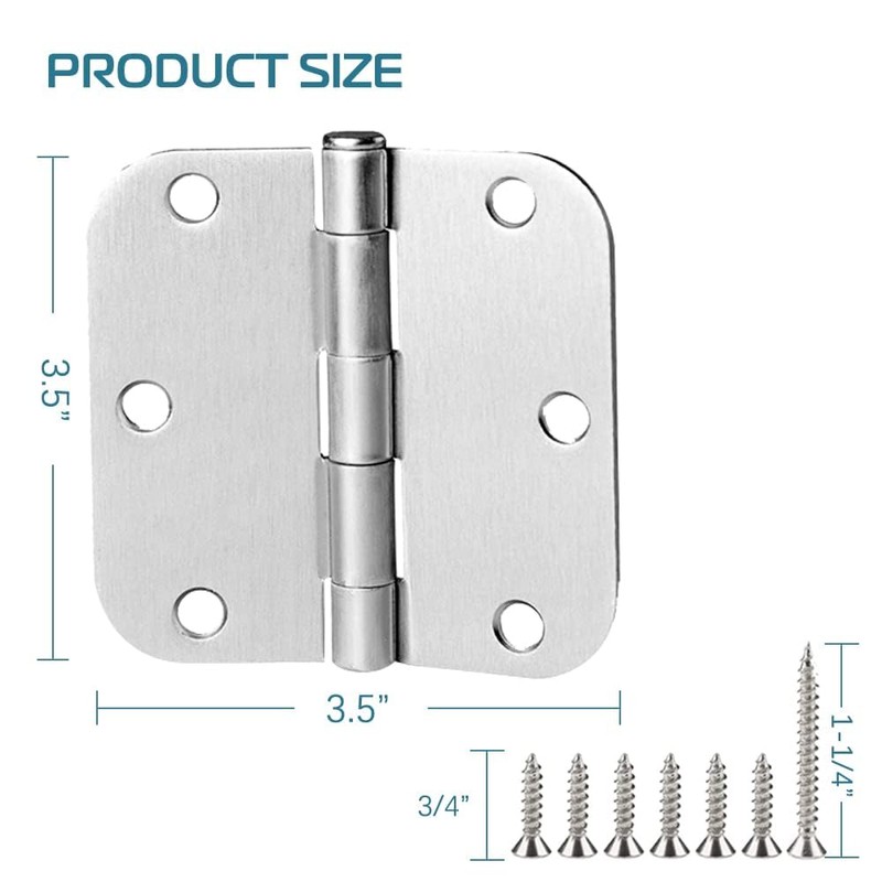 30 Pack Satin Nickel Door Hinges 3.5 inch Brushed Nickel