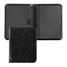 CoBak Car Registration Case and Insurance Holder - Magnetic Closure Car Organiser for the Glove Box in the Accessory Pocket for Important Documents, Vehicle Registration Card, Card, Glitter Black