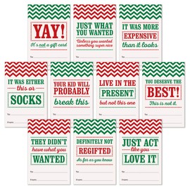 100 Tags - Funny Christmas Labels - Self Adhesive Gift Wrap