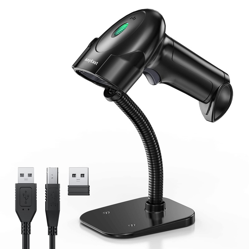 Barcode Scanner with Stand, Bluetooth and Wireless Barcode Scanner, Inventory