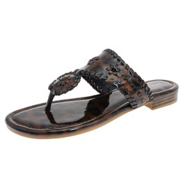 Pierre Dumas Women's Rosetta Slip On Thong Sandal (Brown, us_footwear_size_system, adult, women, numeric, medium, numeric_8)