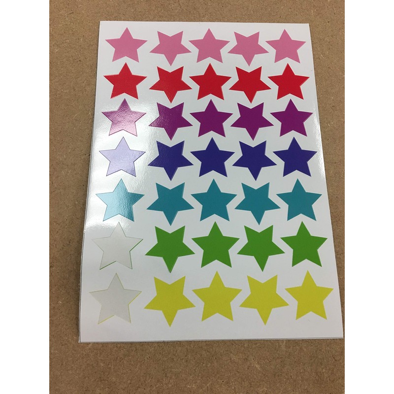 1482 x 9mm Coloured Reward Stars Sticker Pack Great for