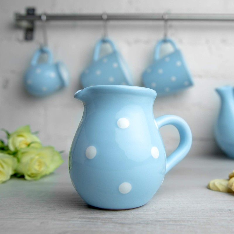 City to Cottage® - Keramik Milchkännchen | Hellblau und Weiß