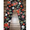 Lularoe TC Tall Curvy Leggings Huge Roses Black Red Pink