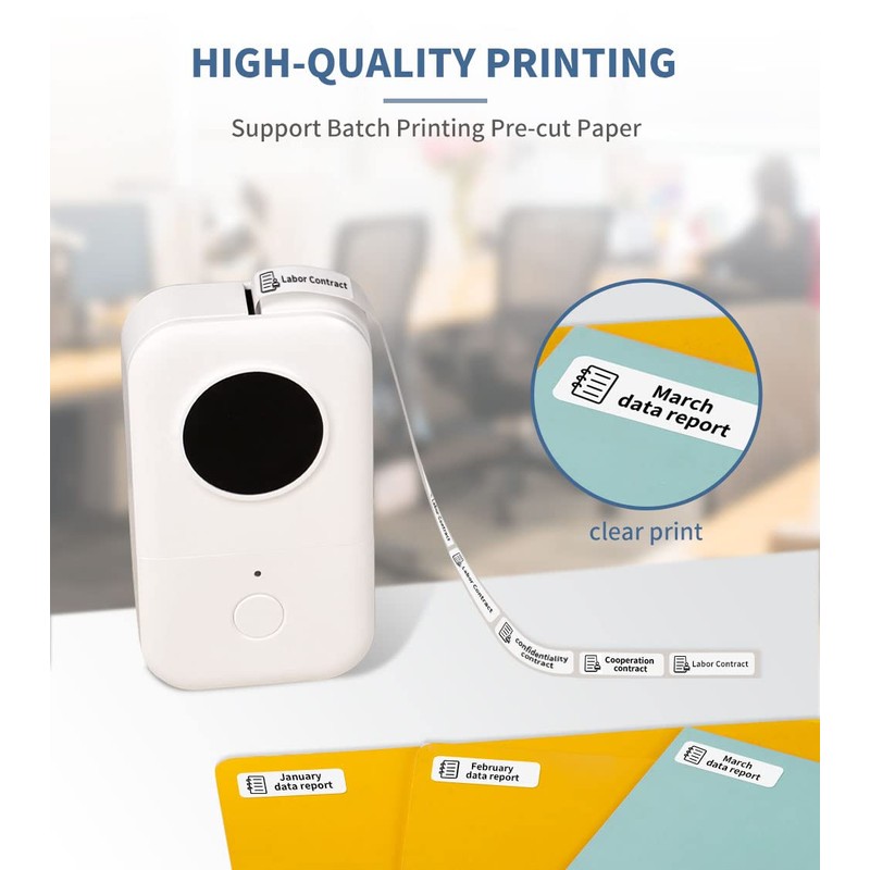 Phomemo D30 Label Printer Machine, Portable Bluetooth Mini Labelling Device,