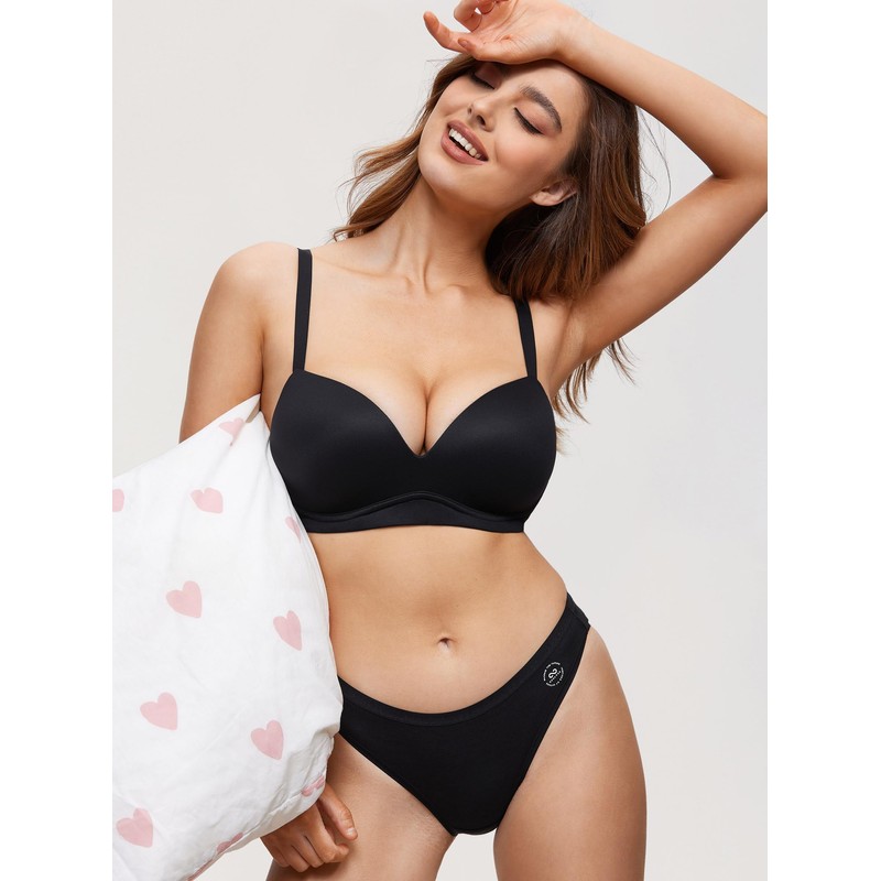 DOBREVA Women's Push Up Bra No Underwire Comfortable Wireless Bras