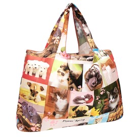 Bowbear Foldable Nylon Reusable Shopping Grocery Bag, Pet Lovers
