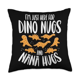 Dino Nuggets Enthusiast Dinosaur Chicken Delight Dino Nugs Throw Pillow