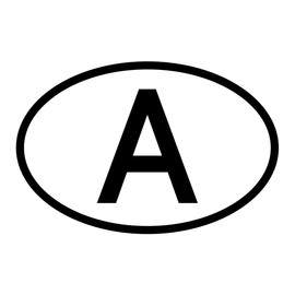 Austria Magnet A Country Number Plate 17.5 x 11.5 cm Black White for Car and Truck Austria