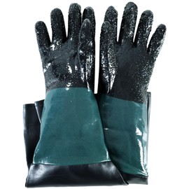 weyleity 23.6" Rubber Sandblasting Sandblaster Gloves | Heavy Duty Rubber Sandblaster Cabinet Gloves with Particle Palm for Abrasive Blasting be Used on Sandblast Cabinet Sand