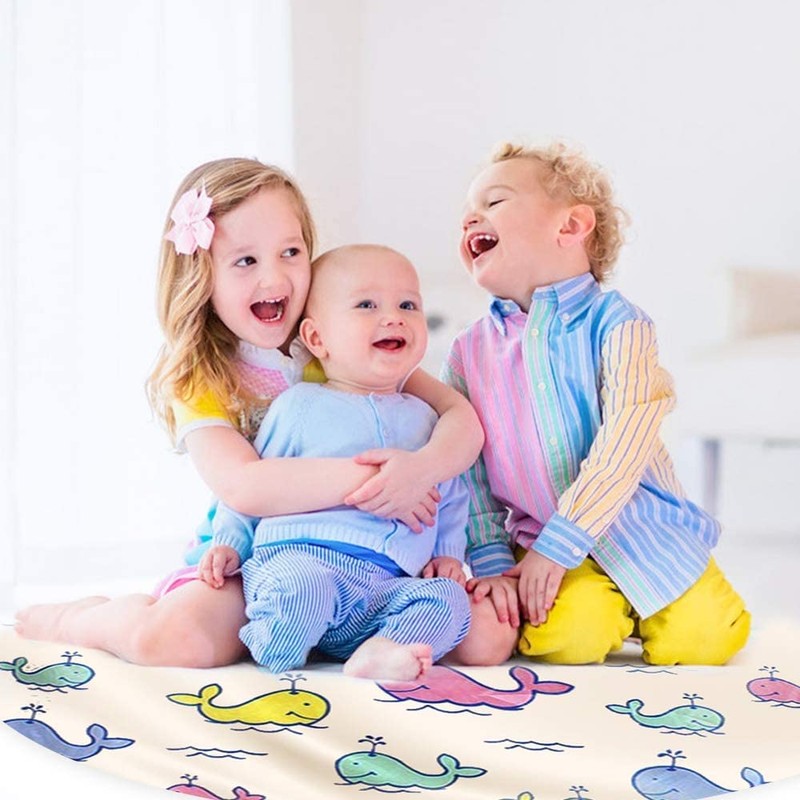 Large Splash Mat for Under High Chair, 51" Waterproof Washable