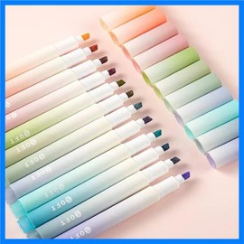 4mm 폭의 팁이 있는 컬러 아이 하이라이터 12개. 학교 학생 장부 표시 그리기 낙서에 적합 12 Color Eye Highlighters with 4mm Tip - Suitable for School Students' Ledger Marking and Doodling [01 12 colors]